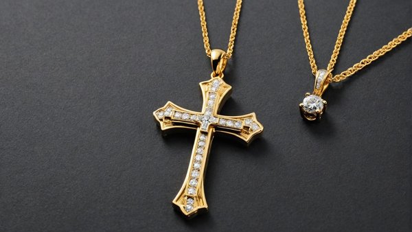 Des pendentifs croix élégants en or 18 carats pour femmes